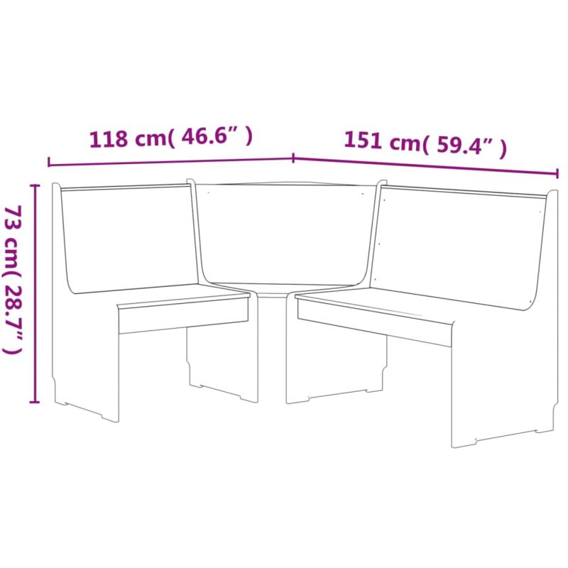 Vicco Banquette de Salle à Manger Roman, Blanc, 41.5x136.6cm, adapté aux Solutions d'Angle Peu encombrantes dans la Salle à Manger Vicco Banquette de Salle à Manger Roman, Blanc, 41.5x136.6cm, adapté aux Solutions d'Angle Peu encombrantes dans la Salle à Manger