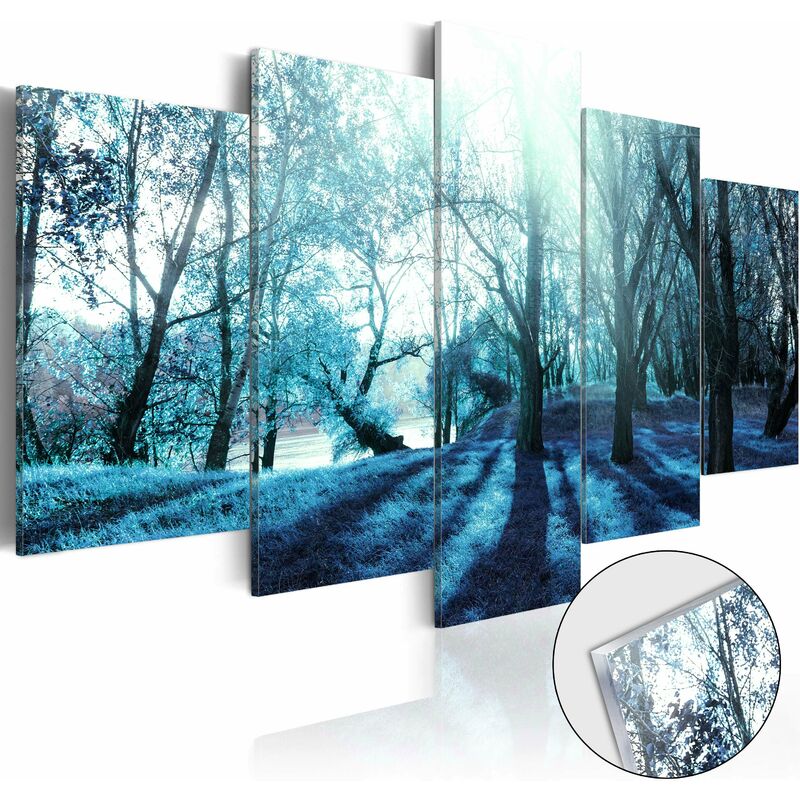 Tableau lumineux LED - Cerf - 40 x 30 cm - Peinture murale lumineuse -  Paysage d'hiver sur toile