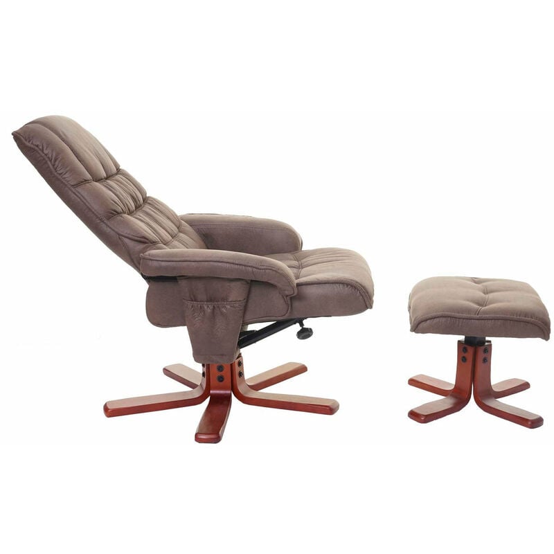 Fauteuil Relax Pliable Réglable sur 5 Positions en Faux Daim Chaise de Sol  pour Salon Mobilier de Bureau Chambre Marron