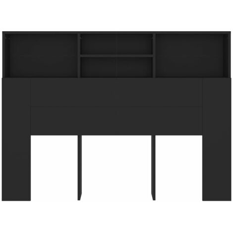 Tête De Lit Avec Effet Bois Noire 160 X 19 X 103.5 Cm TDL0200021