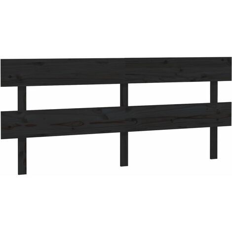 Tête de lit accessoire couchage chambre à coucher meuble 204 x 3 x 81 cm bois de pin noir TDL0202163 (1/4)