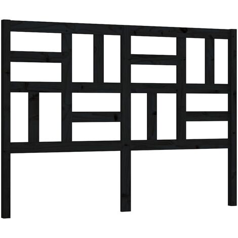 Tête de lit accessoire couchage chambre à coucher meuble 126 x 4 x 104 cm bois de pin noir TDL0202322 (1/4)