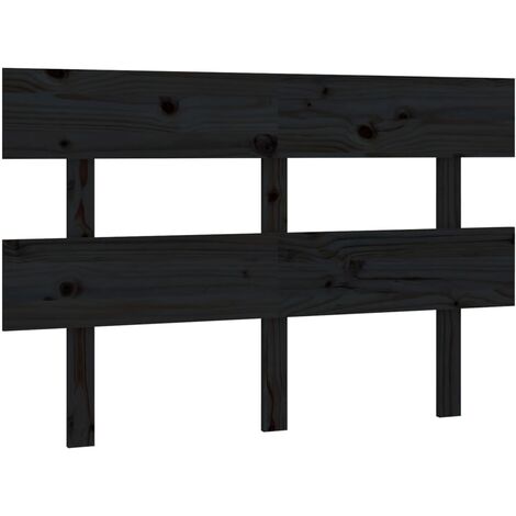 Tête de lit accessoire couchage chambre à coucher meuble 144 x 3 x 81 cm bois de pin noir TDL0202294 (1/4)