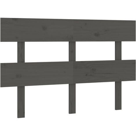 Tête de lit accessoire couchage chambre à coucher meuble 124 x 3 x 81 cm bois de pin gris TDL0203518 (1/4)