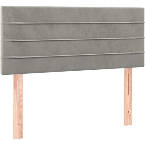 Tête de lit accessoire couchage chambre à coucher meuble 90 x 5 x 78/88 cm tissu velours gris clair TDL0203200 (1/5)