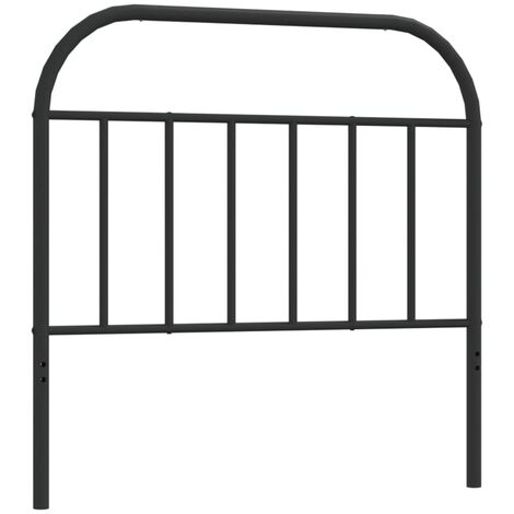 Tête de lit accessoire couchage chambre à coucher meuble 100 cm métal noir TDL0202452 (1/5)