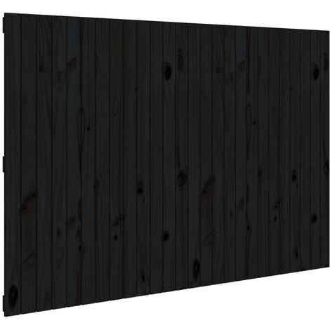 Tête de lit accessoire couchage chambre à coucher meuble murale style palette 166 x 3 x 110 cm bois massif noir TDL0202523 (1/5)