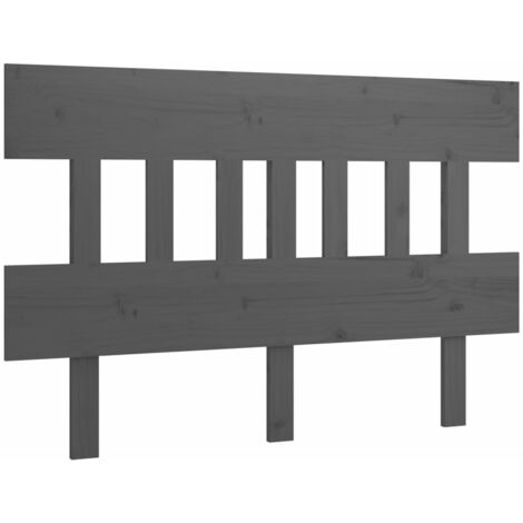 Tête de lit accessoire couchage chambre à coucher meuble 123,5 x 3 x 81 cm bois de pin gris TDL0203519 (1/4)