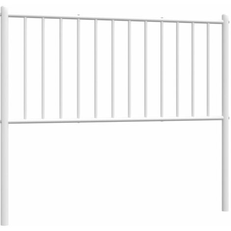 Tête de lit accessoire couchage chambre à coucher meuble 100 cm métal blanc TDL0202489 (1/5)