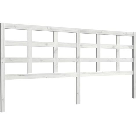 Tête de lit accessoire couchage chambre à coucher meuble 205,5 x 4 x 100 cm bois de pin blanc TDL0203730 (1/4)
