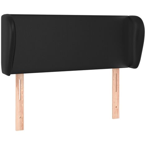 Tête de lit accessoire couchage chambre à coucher meuble avec rebord latéral 83 x 23 x 78/88 cm synthétique noir TDL0204429 (1/5)