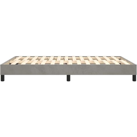 Sommir à latts d lit avc matlas Gris clair 140x190 Tissu