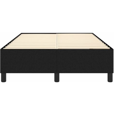 Sommier à Lattes Renforcées Anya - Noir, 120x200 Cm, 72 Lattes En Bois, 6 Pieds 25 Cm, Métal épais 1,4 Mm
