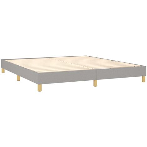 Sommier à lattes sur pieds cadre de lit 180x200 cm tissu gris clair TDL0207180 (1/5)