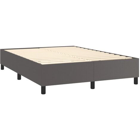 Sommier à lattes sur pieds cadre de lit 140x200 cm synthétique gris TDL0207225 (1/5)
