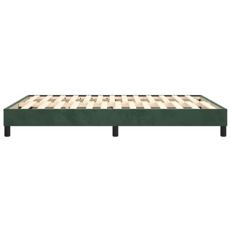 Sommier à lattes de lit et matelas Vert foncé 140x200cm Velours