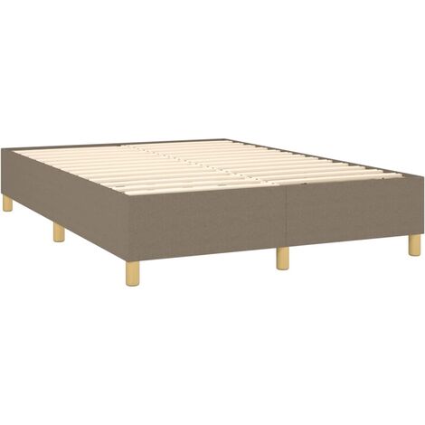 Sommier à lattes sur pieds cadre de lit 140x200 cm tissu taupe TDL0206934 (1/5)