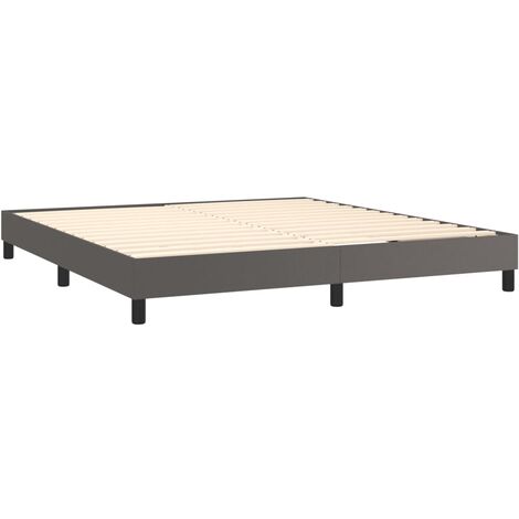 Sommier à lattes sur pieds cadre de lit 180x200 cm synthétique gris TDL0207222 (1/5)