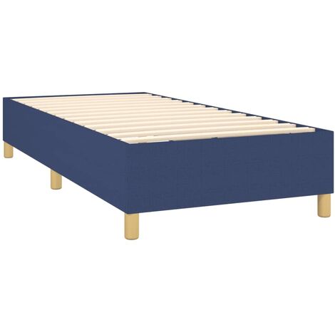 Sommier à lattes sur pieds cadre de lit 100x200 cm tissu bleu TDL0207350 (1/5)