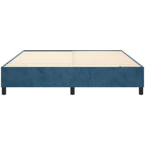 Sommier à lattes sur pieds cadre de lit 160x200 cm tissu gris foncé
