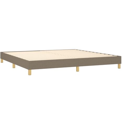Sommier à lattes sur pieds cadre de lit 200x200 cm tissu taupe TDL0206928 (1/5)