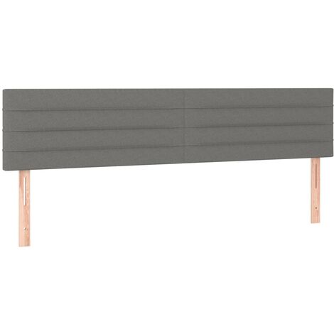 Tête de lit accessoire couchage chambre à coucher meuble 2 parties 80 x 5 x 78/88 cm tissu gris foncé TDL0206356 (1/5)