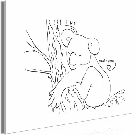 Tableau toile de décoration murale impression premium en 1 partie sur châssis en bois motif Koala endormi 30x20 cm 110014670 (1/3)