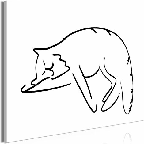 Tableau toile de décoration murale impression premium en 1 partie sur châssis en bois motif Les rêves de chat 30x20 cm 110014694 (1/3)