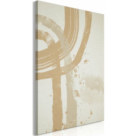 Tableau toile de décoration murale impression premium en 1 partie sur châssis en bois motif Minimalisme beige 60x90 cm 110013622 (1/3)