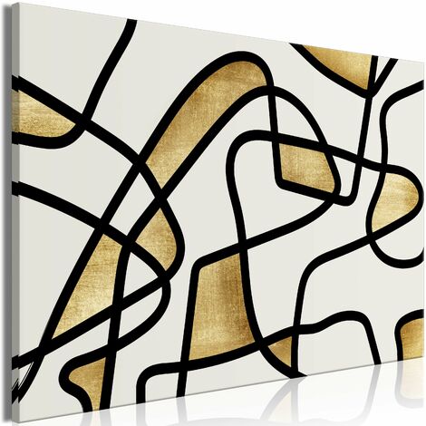 Tableau toile de décoration murale impression premium en 1 partie sur châssis en bois motif Spirale dorée 30x20 cm 110013660 (1/3)