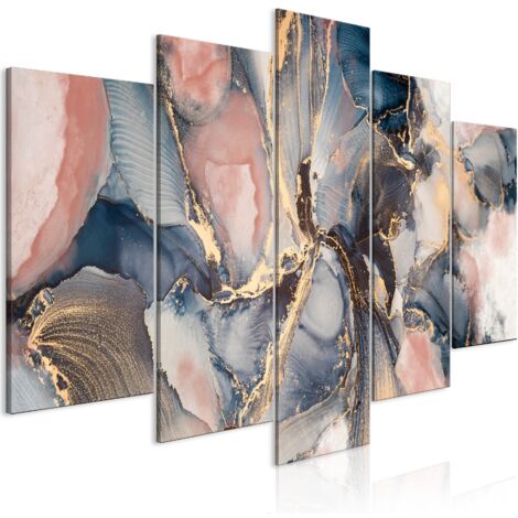 Tableau toile de décoration murale impression premium en 5 parties sur châssis en bois motif Voyage sentimental 200x100 cm 110014163 (1/3)