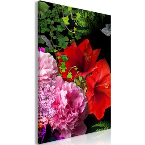 Tableau toile de décoration murale impression premium en 1 partie sur châssis en bois motif Symphonie florale 20x30 cm 110016460 (1/3)