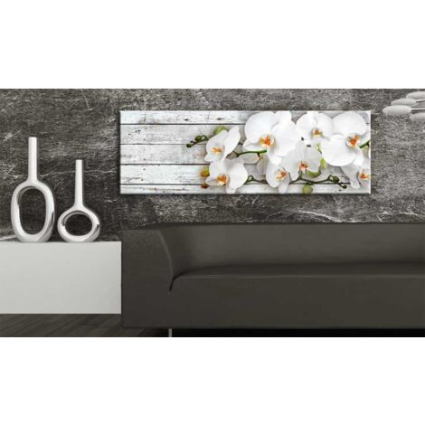 Tableau Toile - Trois Chevaux Blancs Galopant Dans Un Champ Enneigé - Impression Artistique Sur Toile