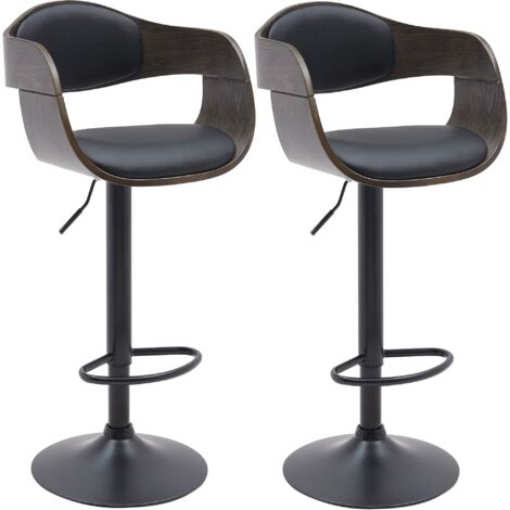 Tabourets de bar avec accoudoir lot de 2 violet similicuir