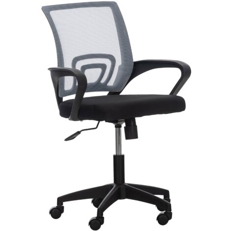 Chaise de bureau sur roulettes avec accoudoirs hauteur réglable en microfibre gris 100002357 (1/5)