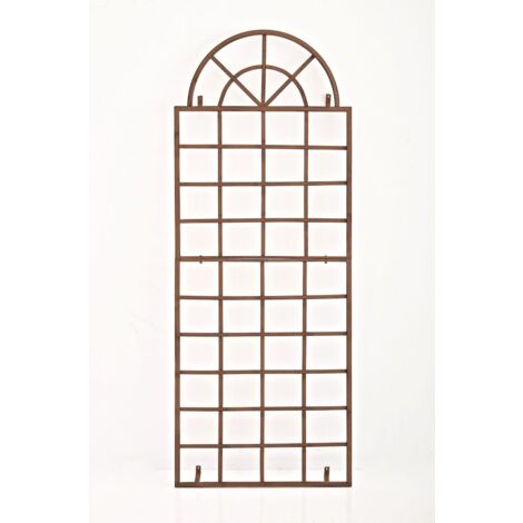 Treillage tuteur mural 180 x 70 cm décoration de jardin plantes grimpantes en métal marron vielli 100003905 (1/5)