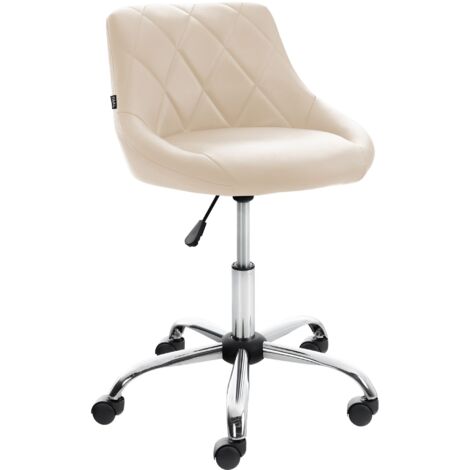 Tabouret de travail confortable pour cabinet médical salon de beauté en PVC crème pivotant et réglable 100003225 (1/5)