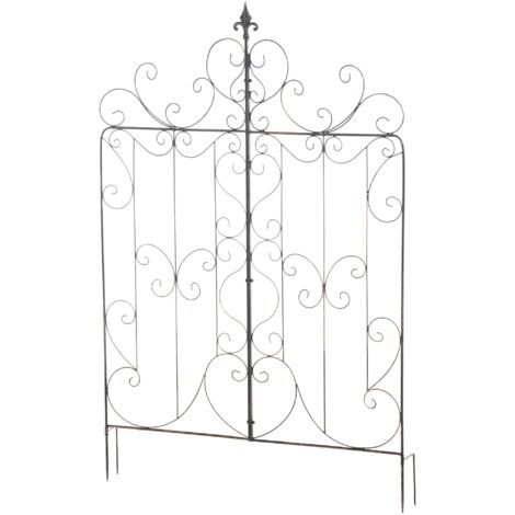 Treillis décoration de jardin rosier plantes grimpantes 133 cm en métal bronze 100003890 (1/5)