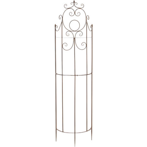 Treillis de jardin pour plantes grimpantes tuteur pour rosiers en métal marron vieilli 100003885