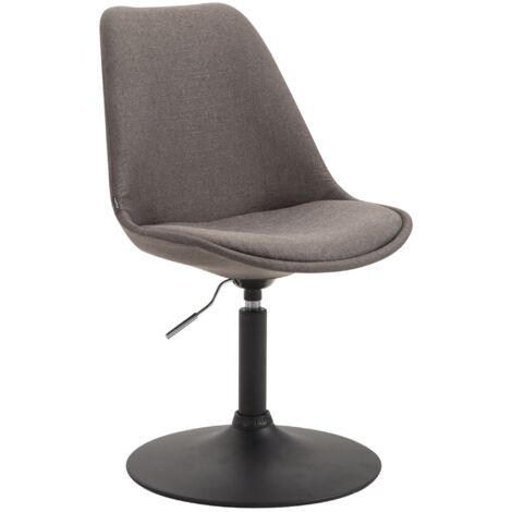 Chaise de salle à manger x1 pivotante hauteur réglable en tissu gris foncé et pied trompette en métal noir 100003770 (1/5)