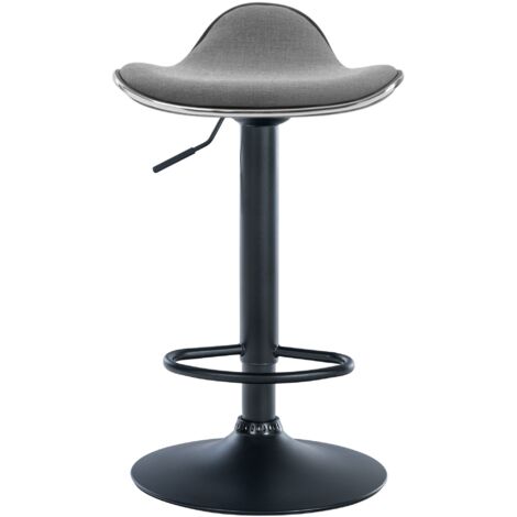 Tabouret de bar réglable pivotant en velours Gris Jamie | Maisons du Monde