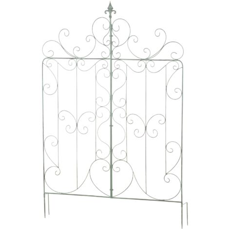 Treillis décoration de jardin rosier plantes grimpantes 133 cm en métal vert vieilli 100003891 (1/5)