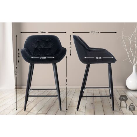 Lot de 2 Tabourets de Bar avec Dossier, Chaises de Bar rembourrés en PU, Chaises Hautes avec Repose-Pieds, Marron Rustique et Noir - Maison