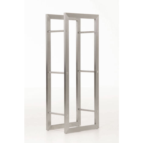 Range-bûches étagère support bois de cheminée 100x60x25 cm en acier inoxydable 100003539 (1/5)