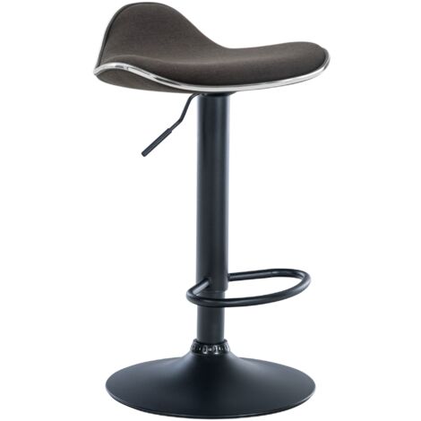 Tabouret de bar x1 assise ergonomique en tissu gris foncé pied en trompette en métal noir 100005391 (1/5)