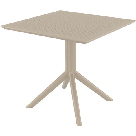 Table de jardin lounge pour intérieur ou extérieur hauteur fixe 74 cm en plastique taupe 100003055 (1/3)