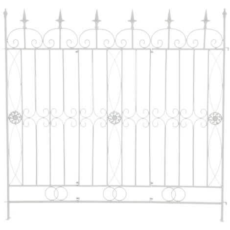 Clôture bordure de jardin 115x125 cm en métal blanc 100002951 (1/5)