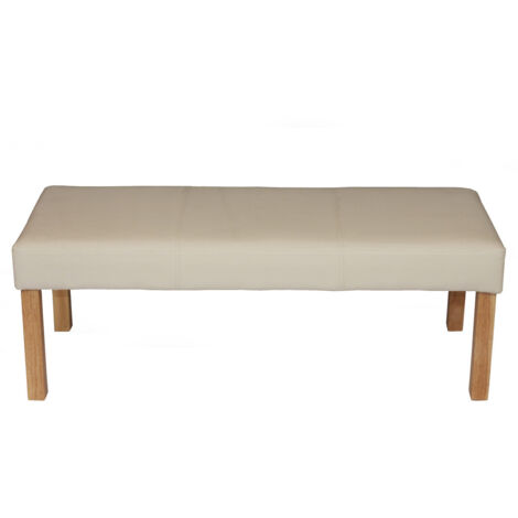 Banc banquette rembourrée 120 x 43 x 49 cm PVC crème pieds clairs 040005823 (1/5)