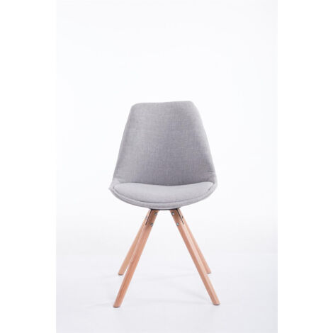 Chaise de salle à manger design scandinave en tissu gris et pieds en ...