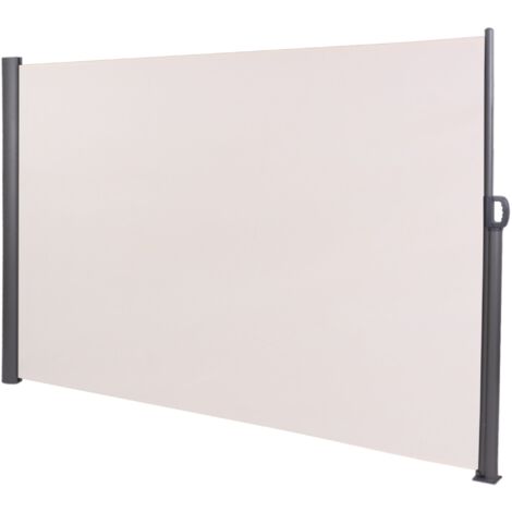 Brise-vue panneau pour jardin ou terrasse paravent d'extérieur 350x180 cm en aluminium et tissu crème 100002981 (1/5)